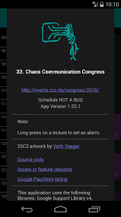 Screenshot of 33C3 Schedule