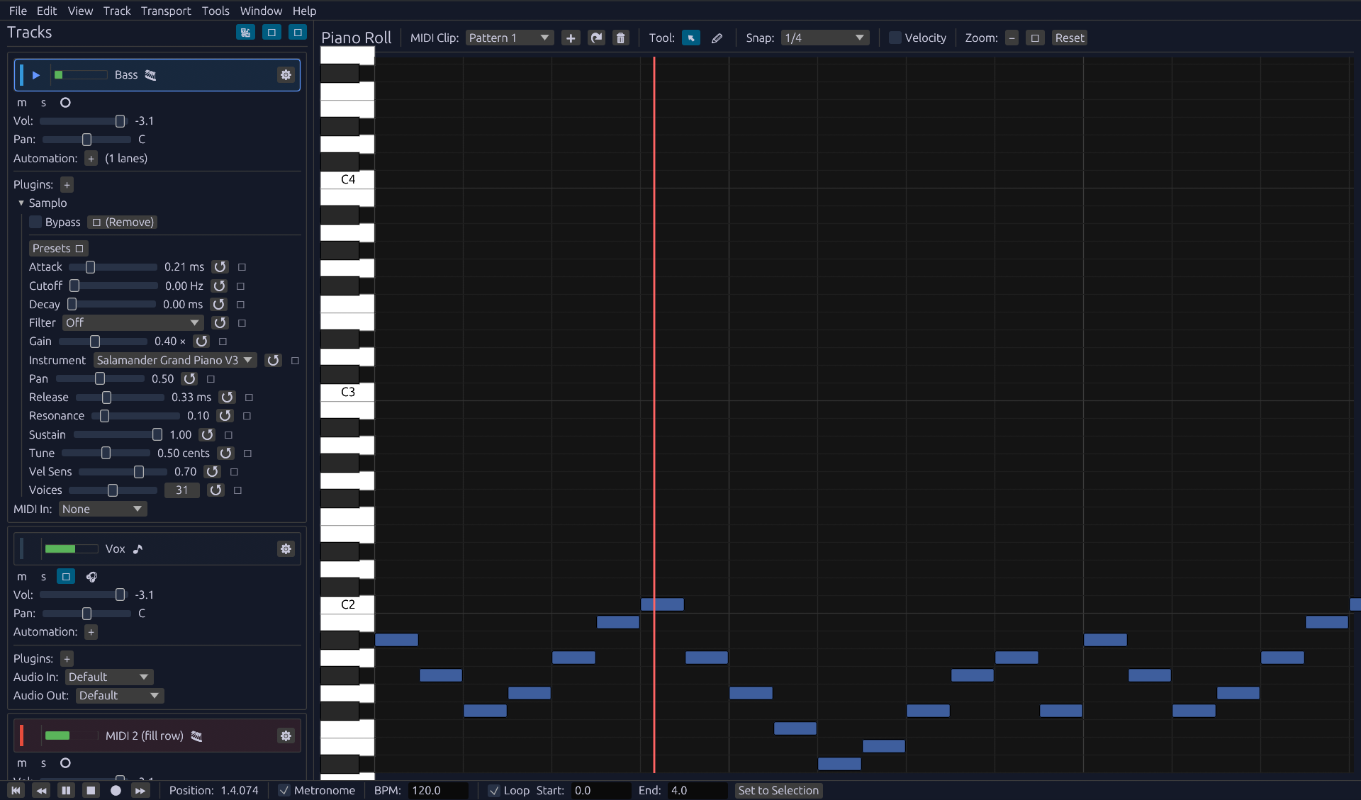 Screenshot of yadaw