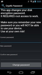 Screenshot of Cryptfs Password