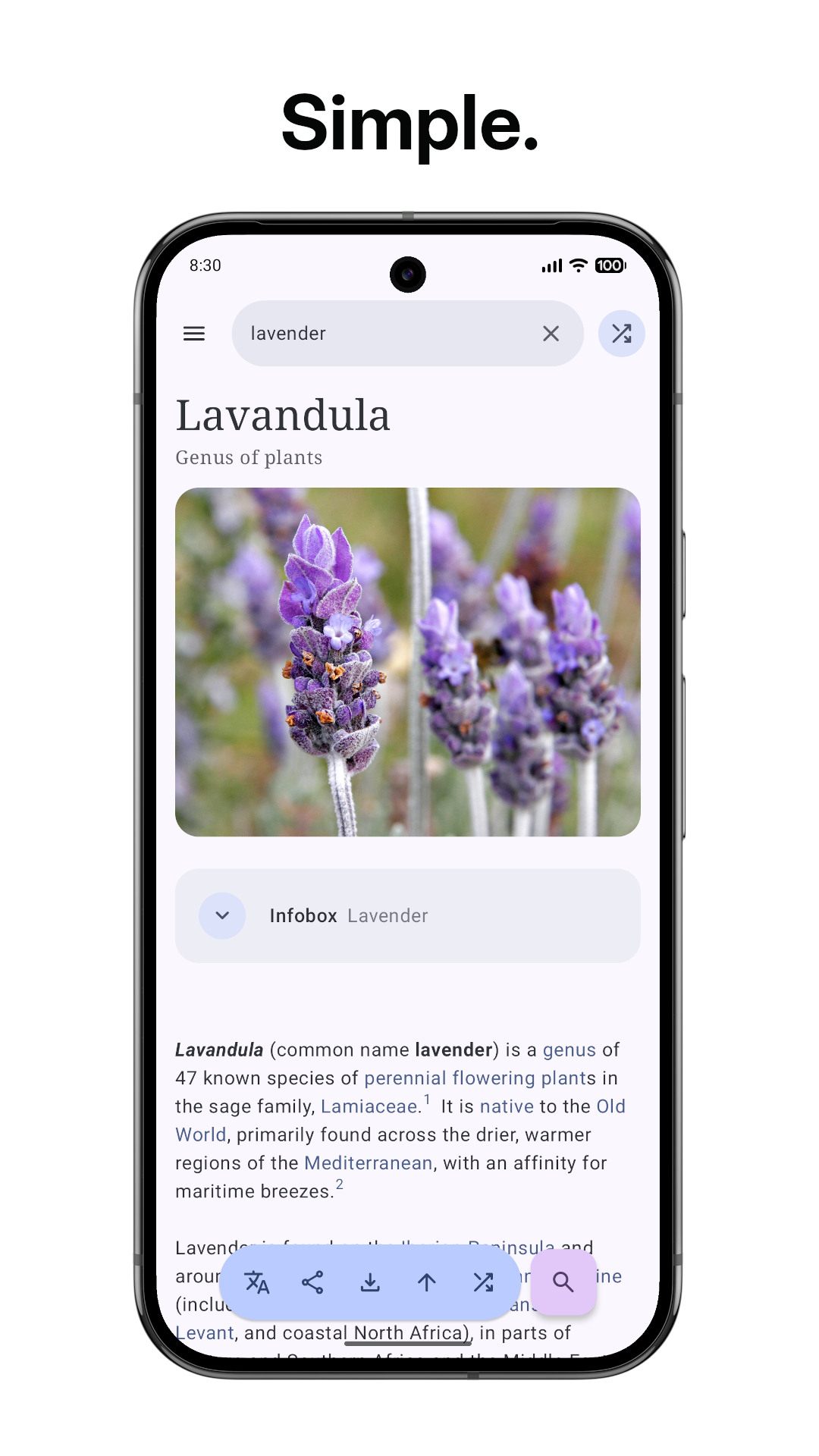 Screenshot of WikiReader