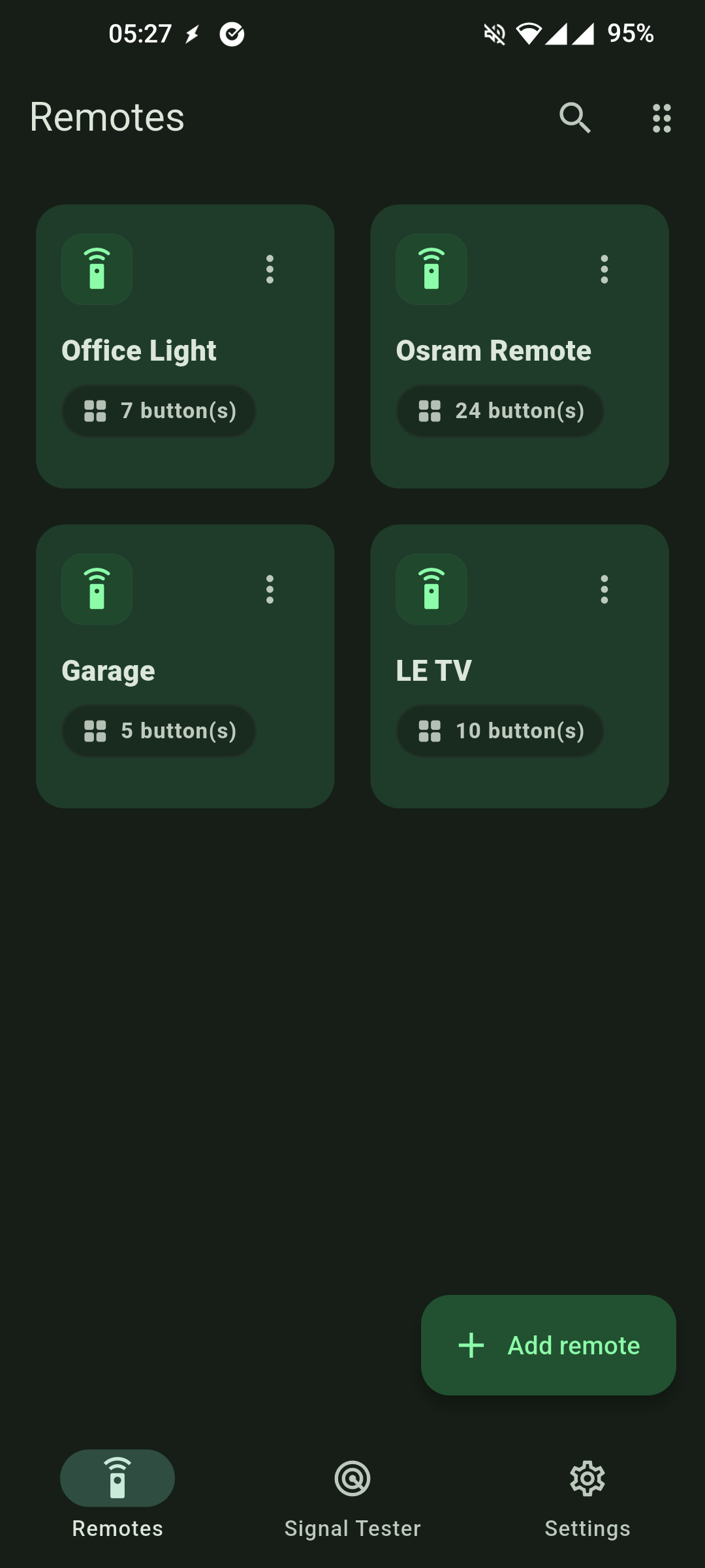 Screenshot of IR Blaster Remote