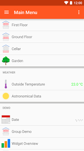 Screenshot of openHAB