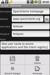 Screenshot of OI Safe