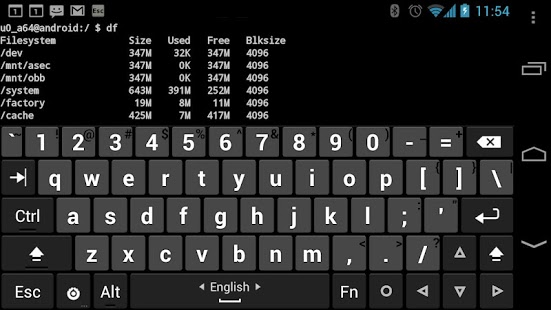 Screenshot of Hacker's Keyboard