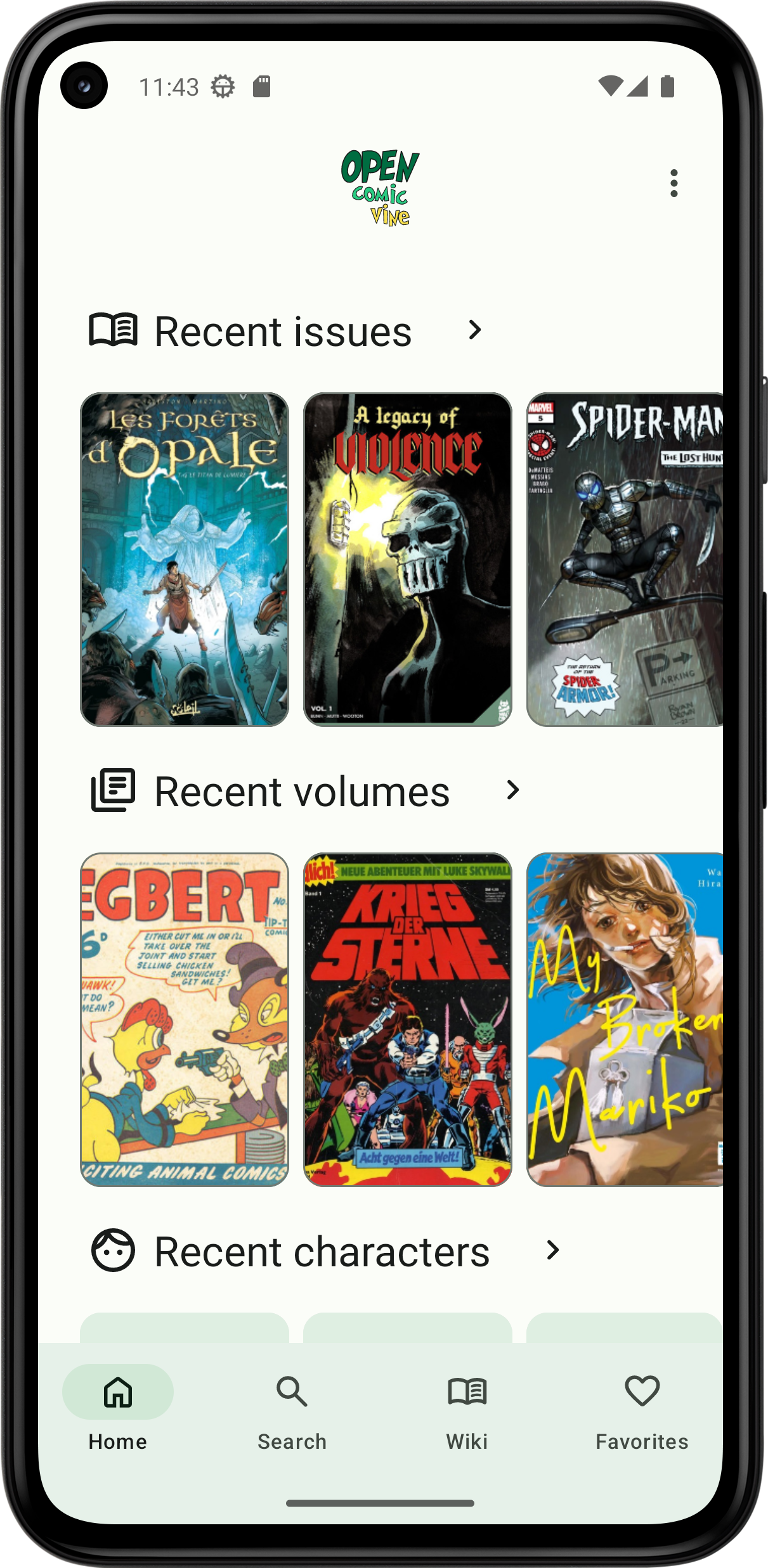 Screenshot of OpenComicVine