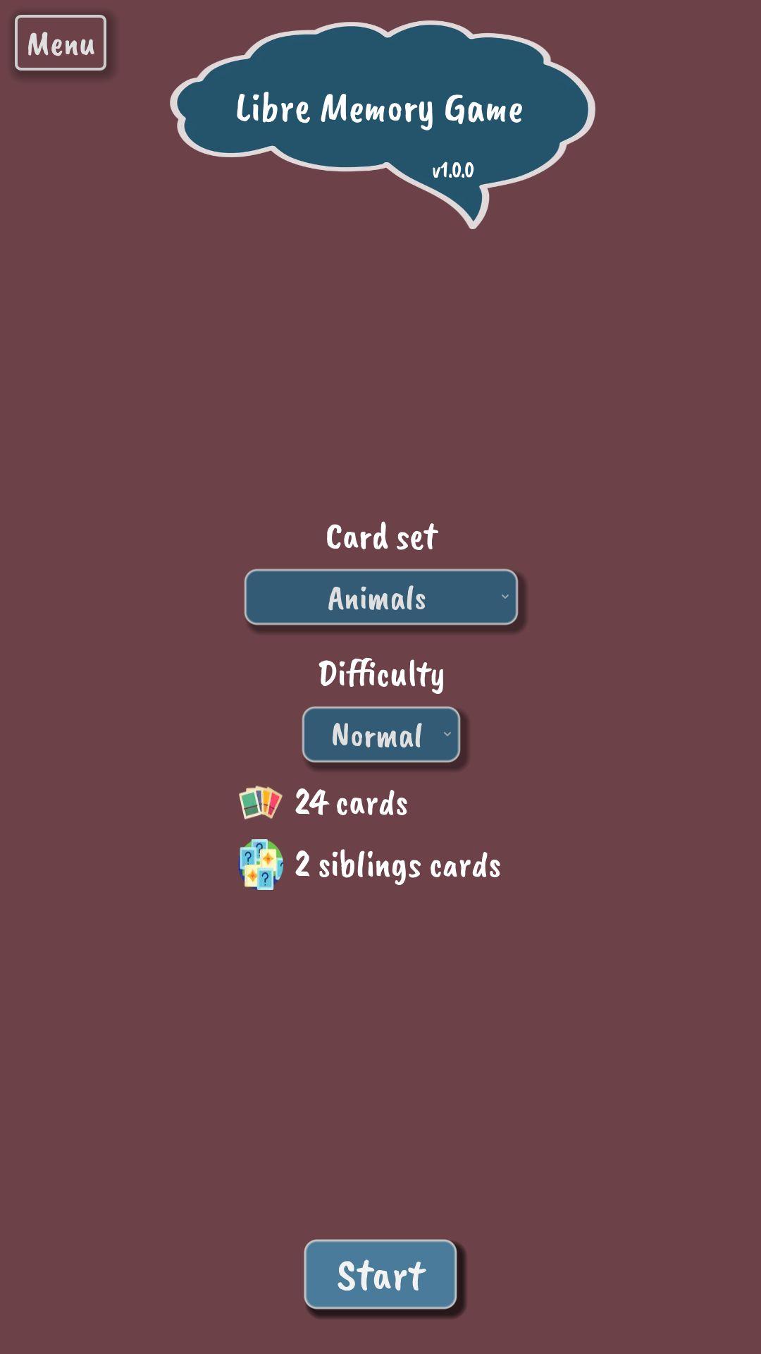 Screenshot of Libre Memory Game