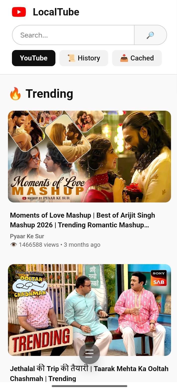 Screenshot of LocalTube