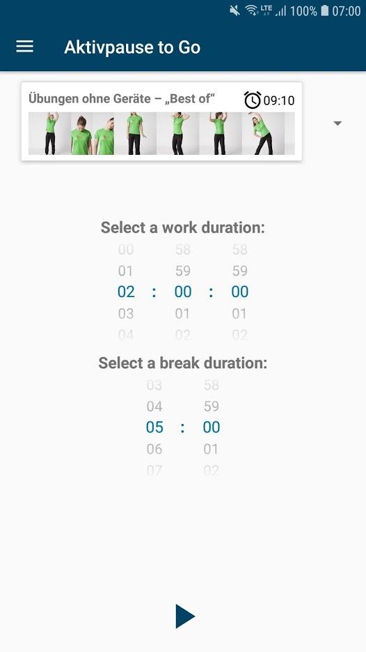 Screenshot of Aktivpause to Go