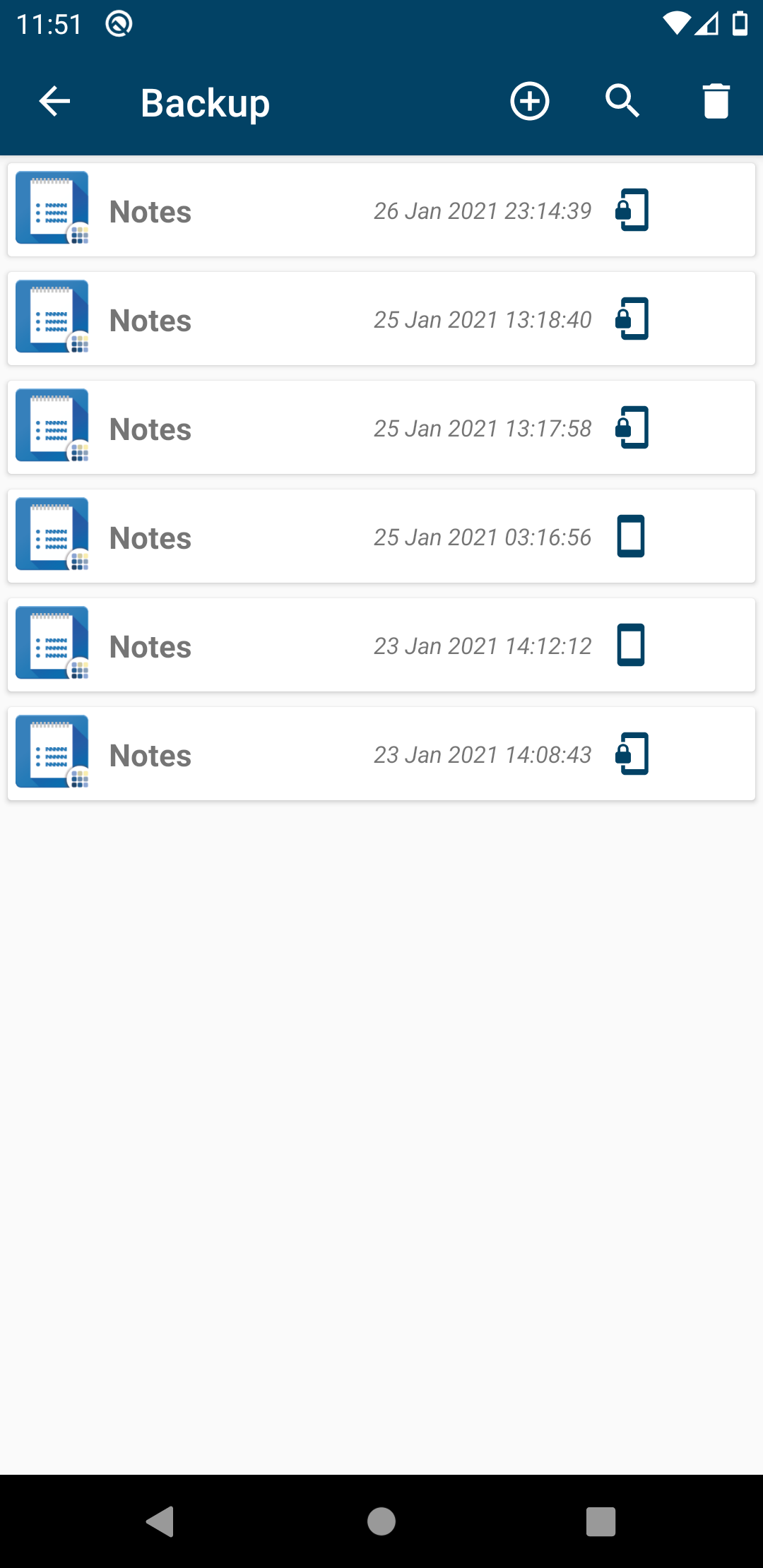 Screenshot of Backup (PFA)