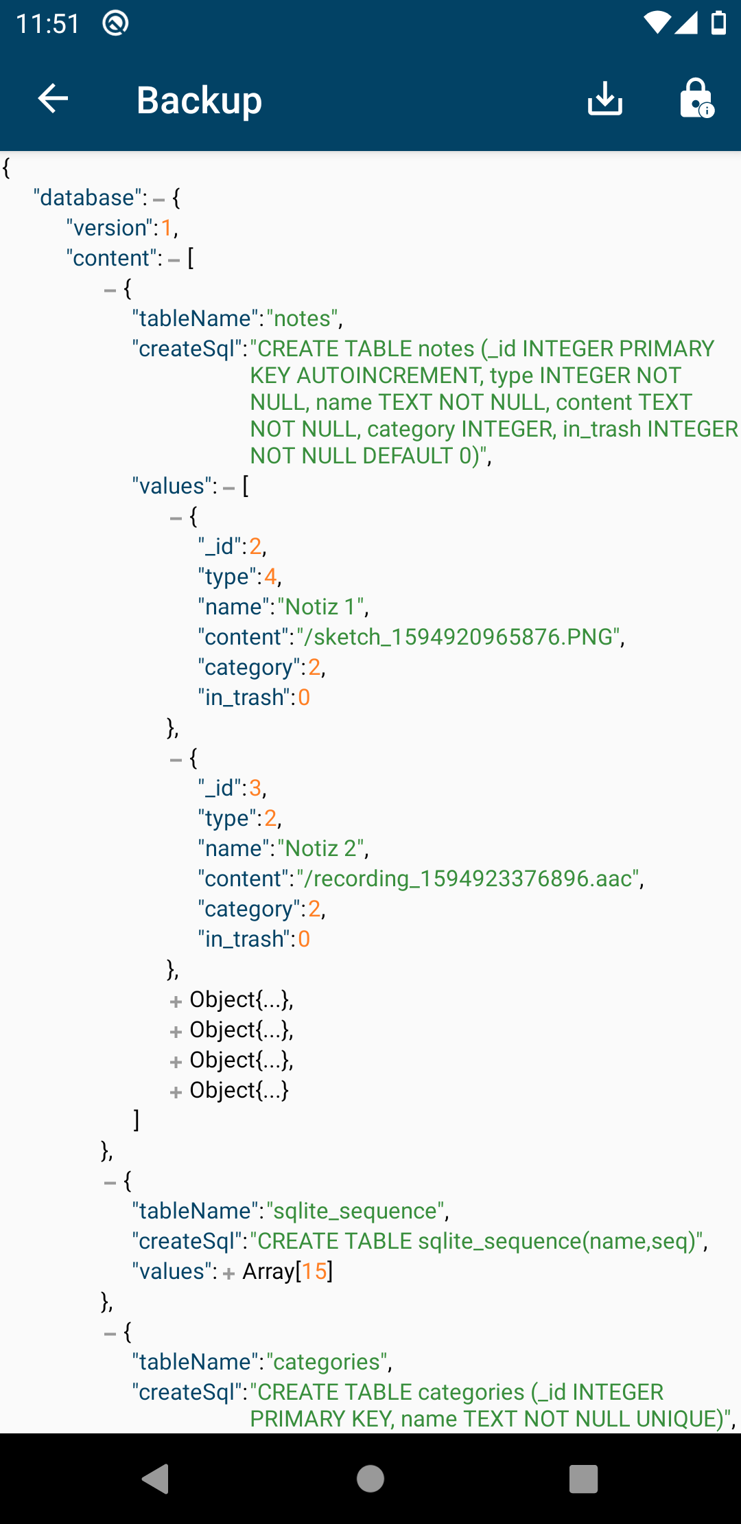 Screenshot of Backup (PFA)