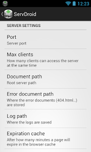 Screenshot of ServDroid