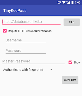 Screenshot of TinyKeePass