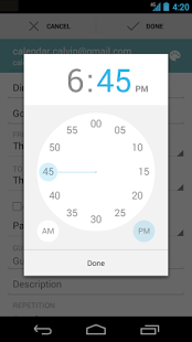 Screenshot of Standalone Calendar