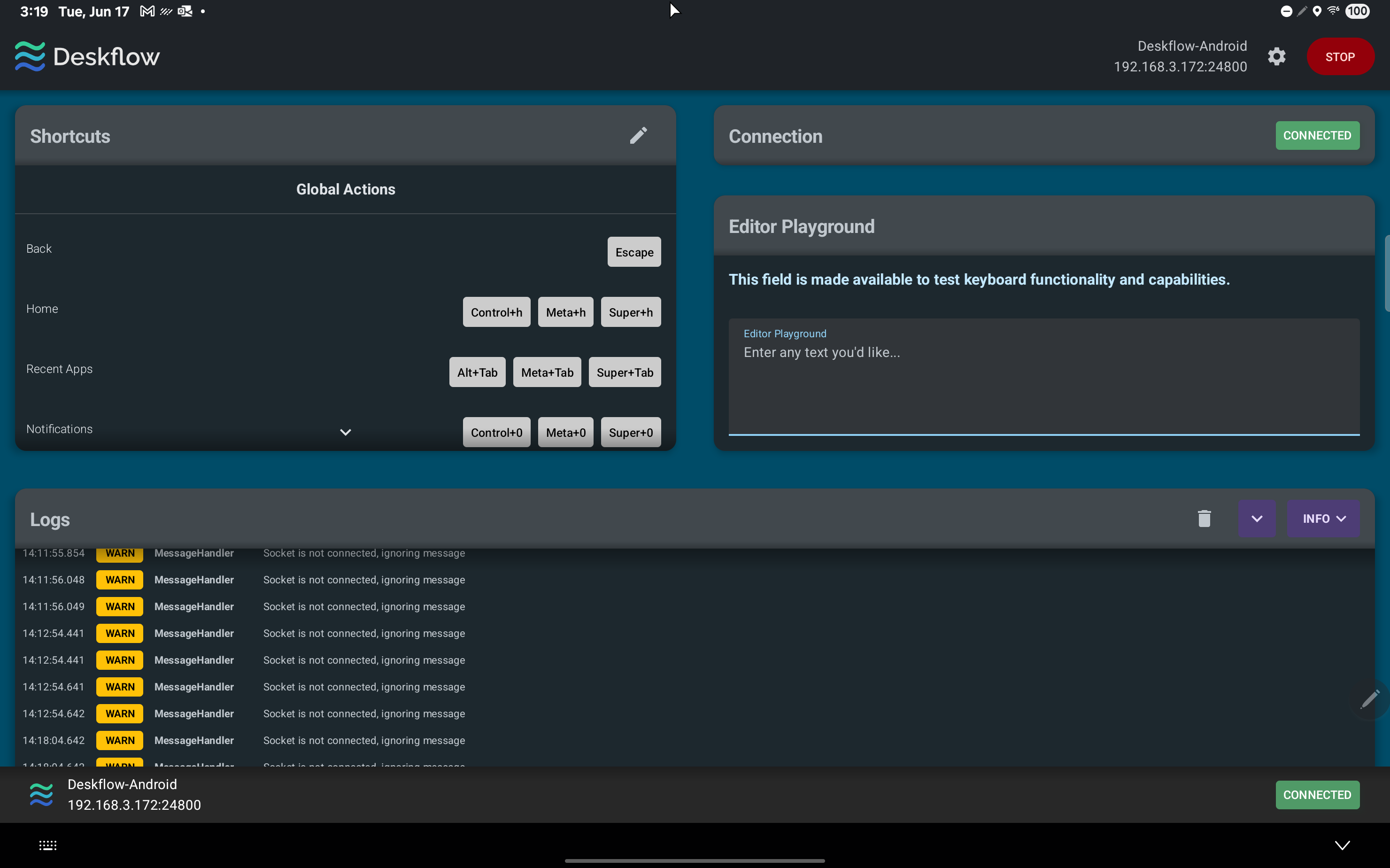Screenshot of Deskflow Android
