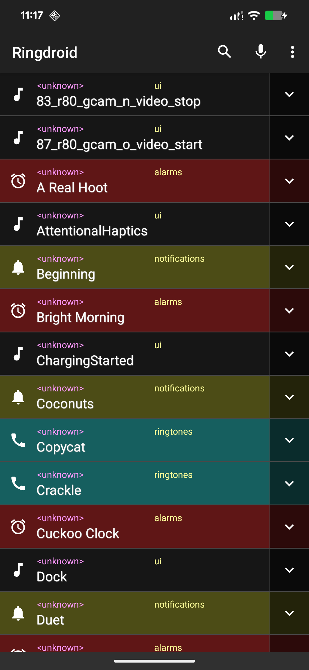 Screenshot of Ringdroid - Ringtone editor