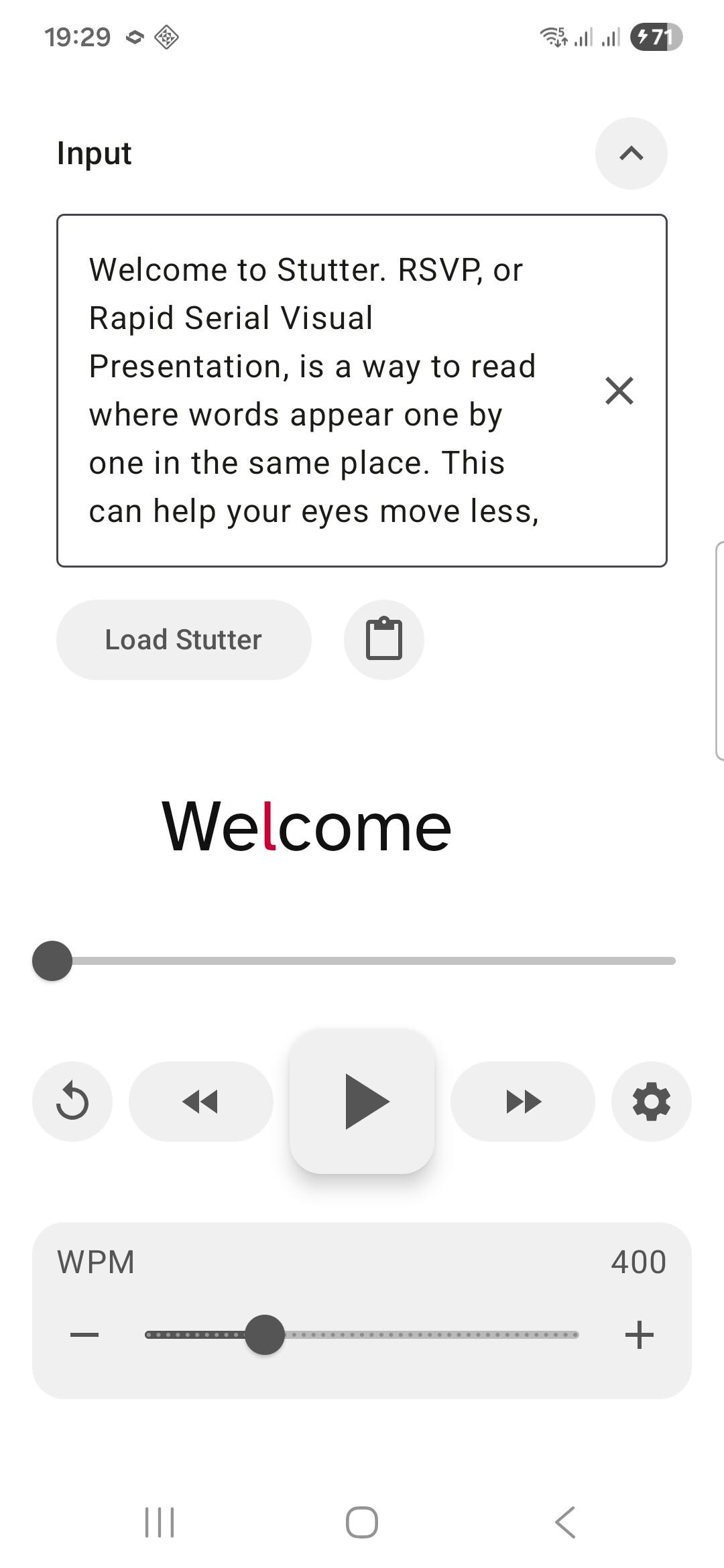 Screenshot of Stutter