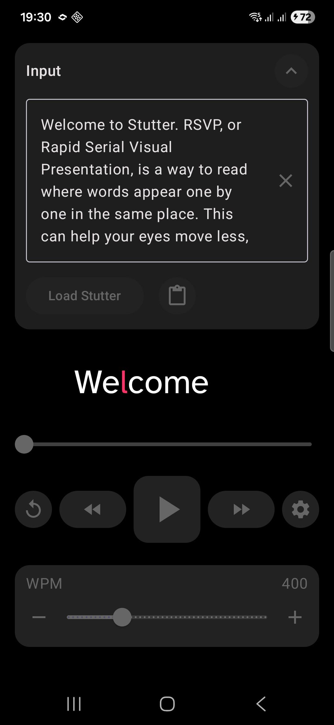 Screenshot of Stutter
