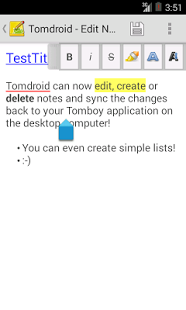 Screenshot of Tomdroid