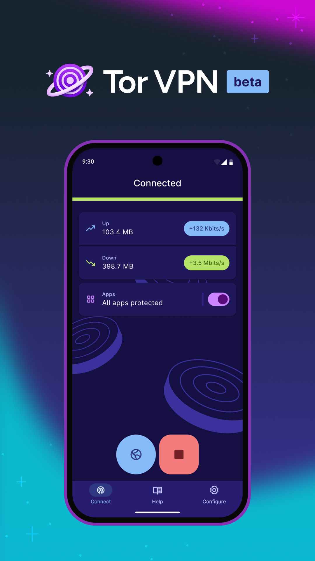 Screenshot of Tor VPN Beta