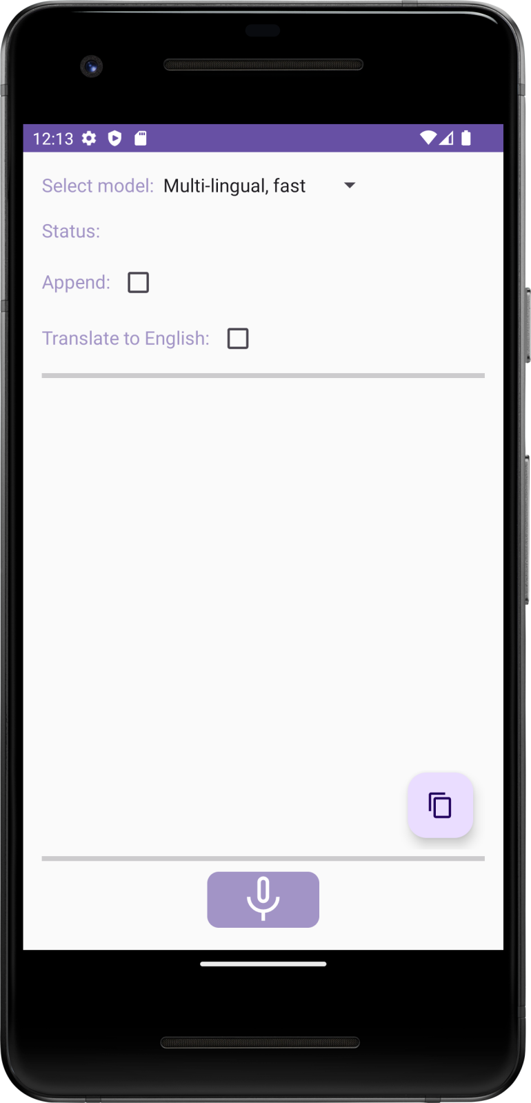 Screenshot of Whisper