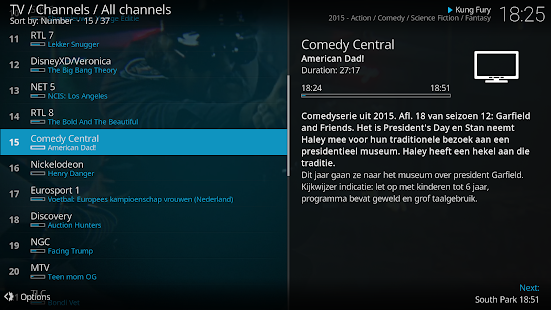 Screenshot of Kodi