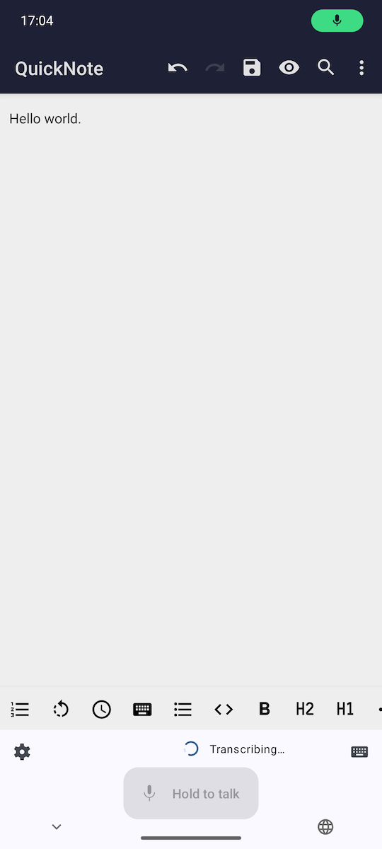 Screenshot of Voxscribe - Offline Voice Input