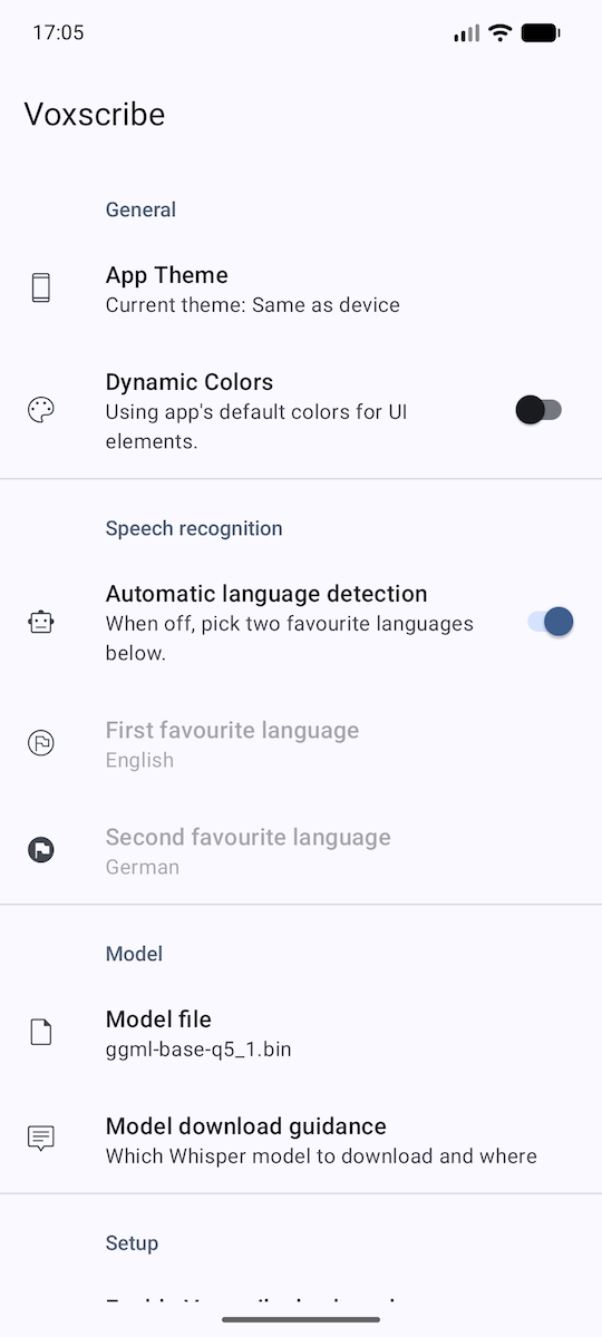 Screenshot of Voxscribe - Offline Voice Input