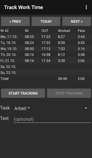 Screenshot of Track Work Time
