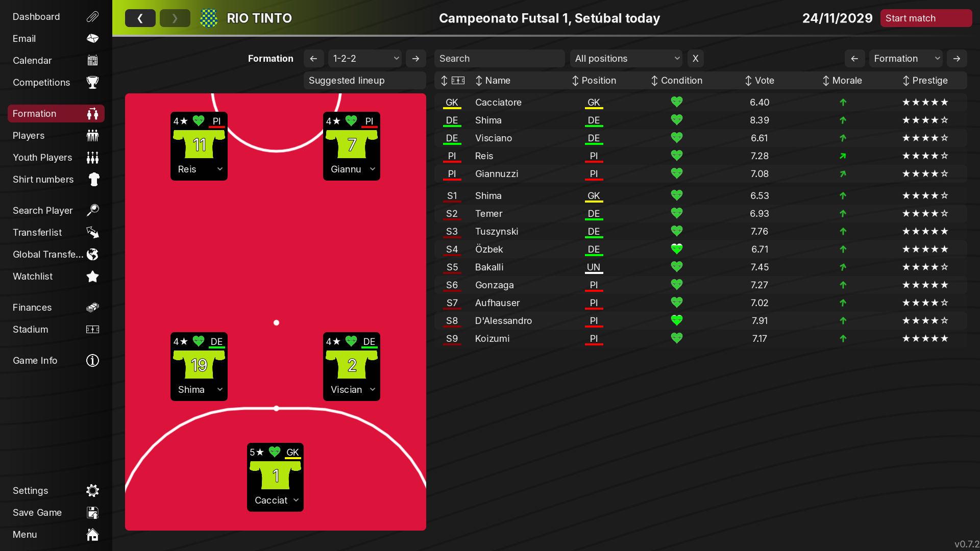 Screenshot of 99Managers Futsal Edition