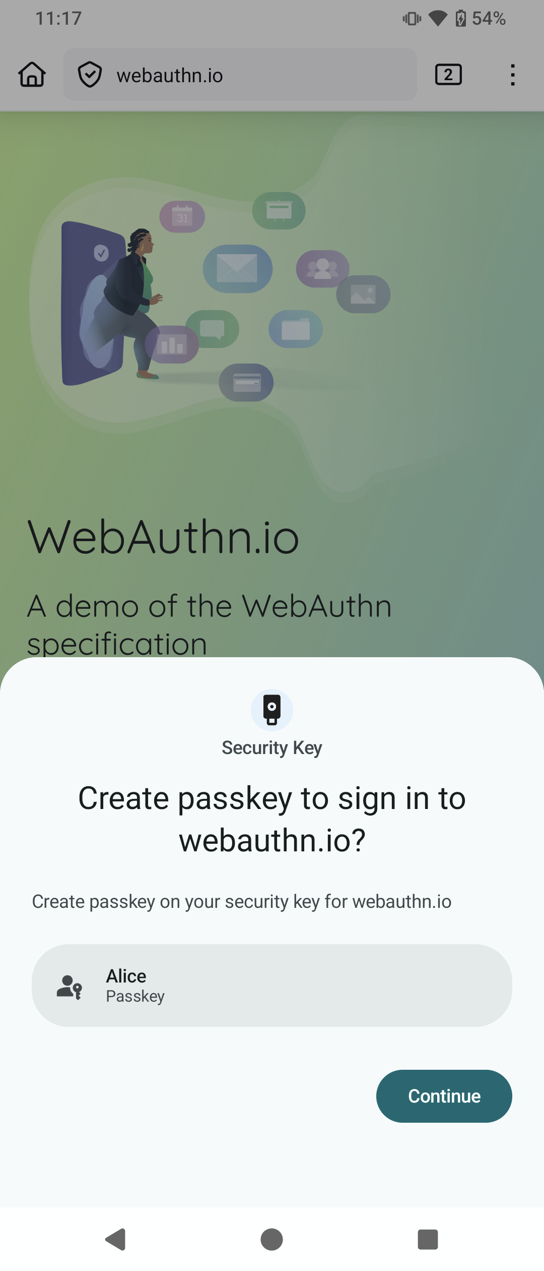 Screenshot of Authnkey
