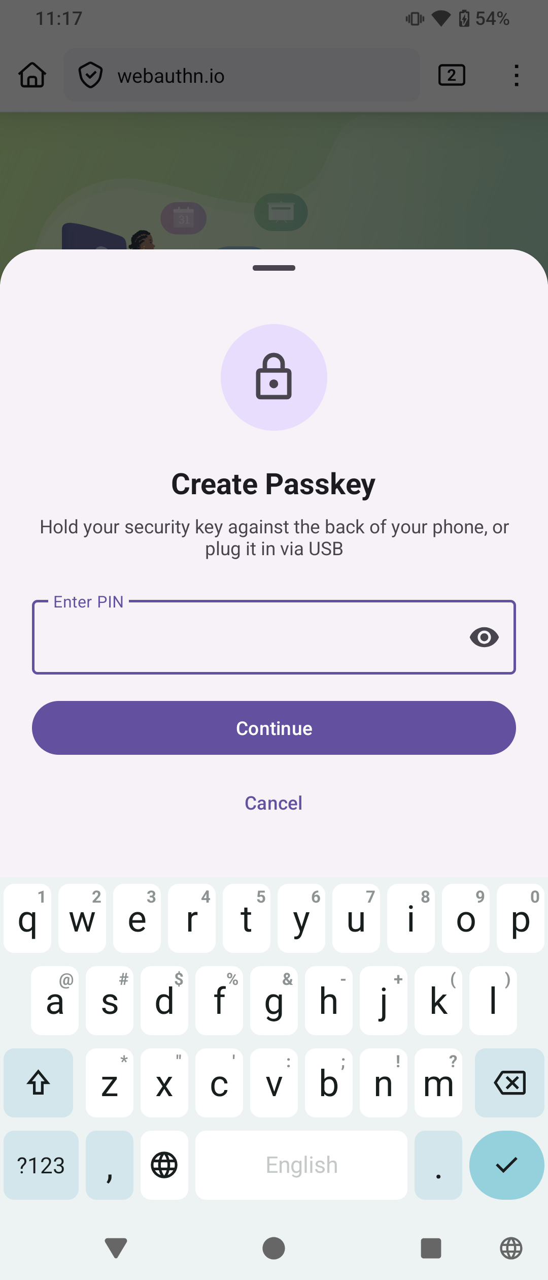 Screenshot of Authnkey