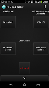 Screenshot of NFC Tag maker