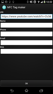 Screenshot of NFC Tag maker