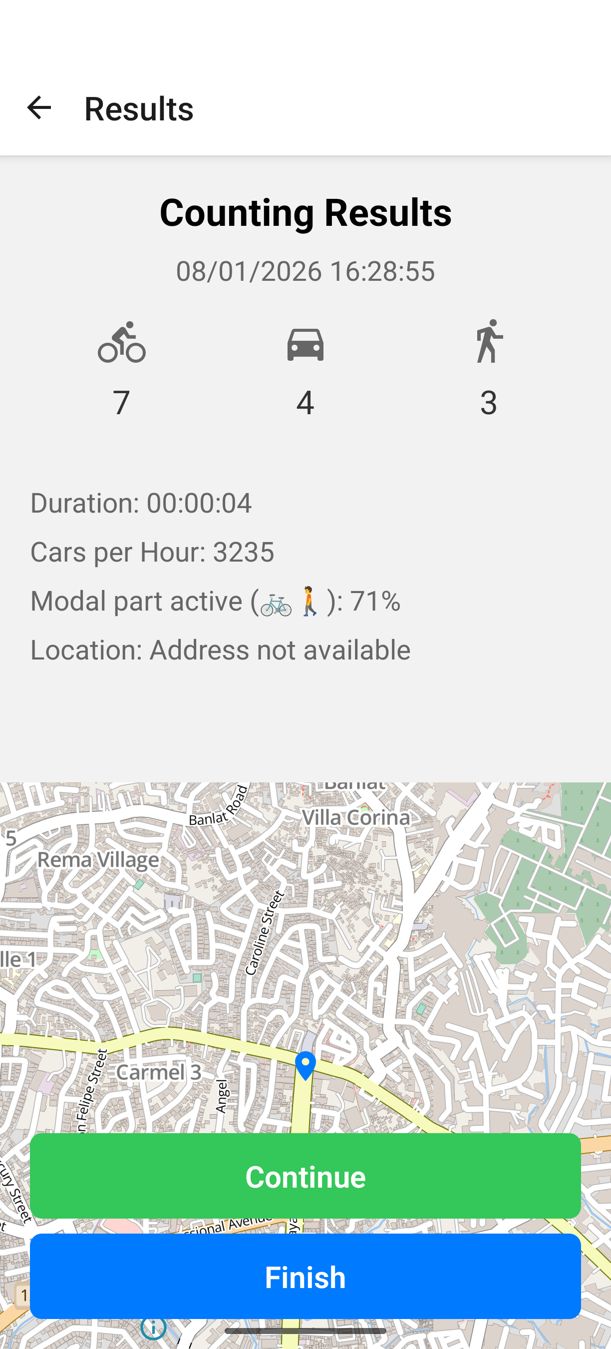 Screenshot of Rue:barbe -- modal split counter