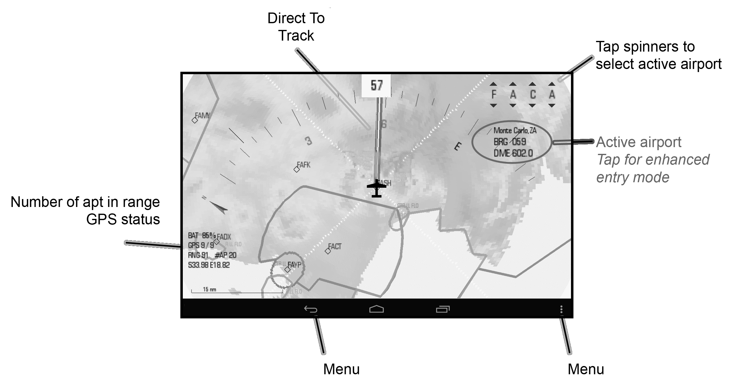 Screenshot of Kwik EFIS (E-Ink)