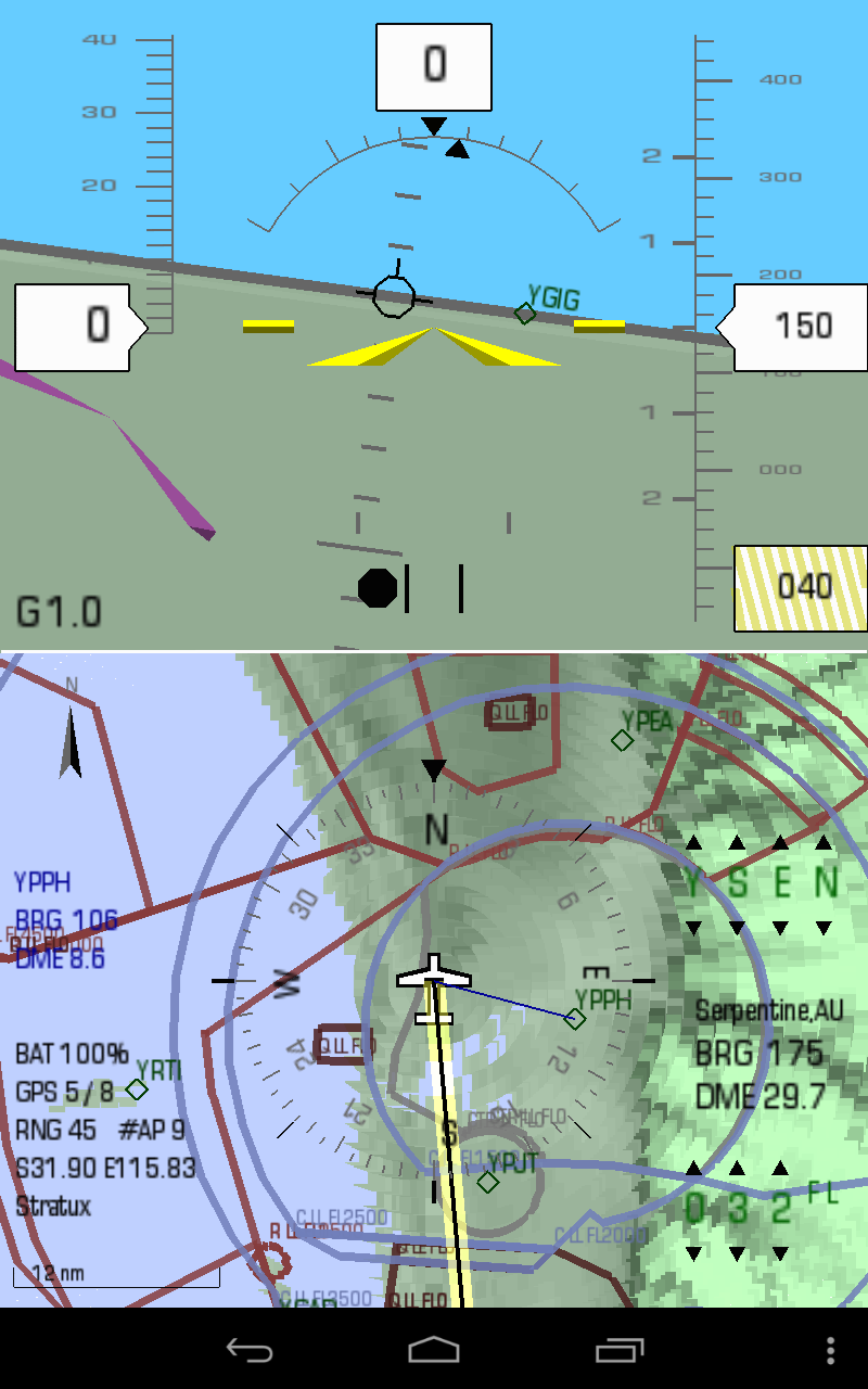 Screenshot of Kwik EFIS (E-Ink)