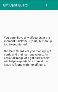 Screenshot of Gift Card Guard