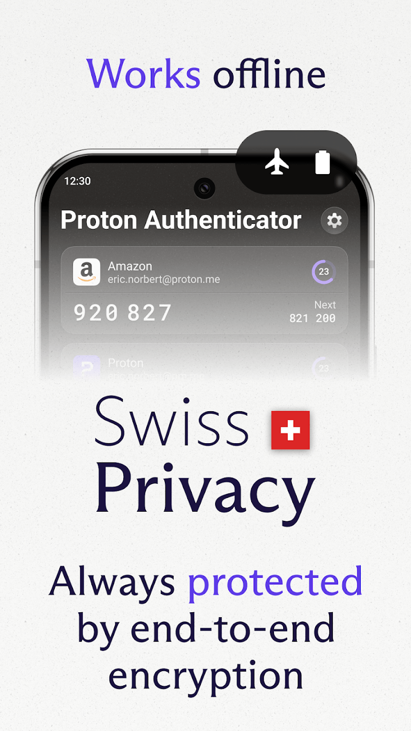 Screenshot of Proton Authenticator