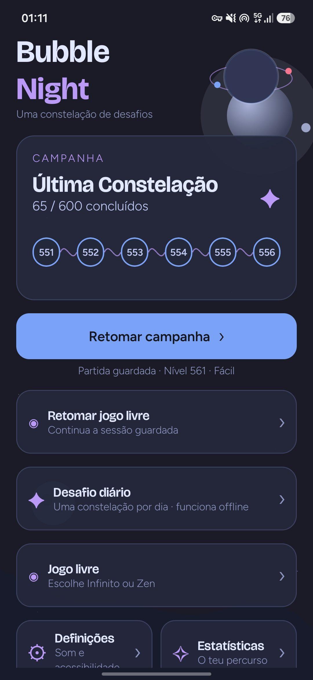 Screenshot of Bubble Night