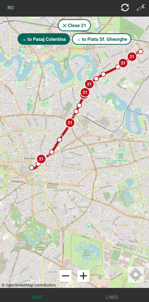 Screenshot of Bucharest Transit