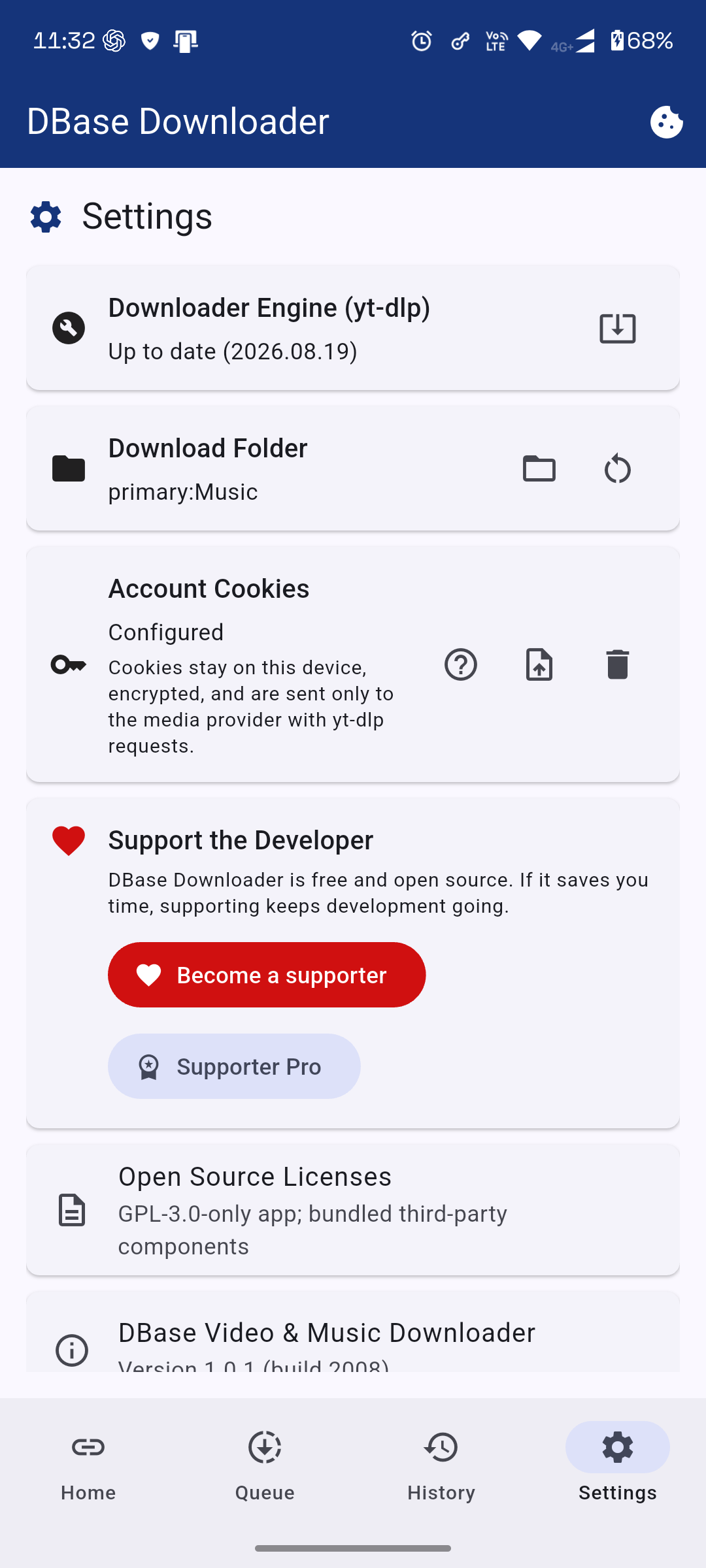 Screenshot of DBase Downloader