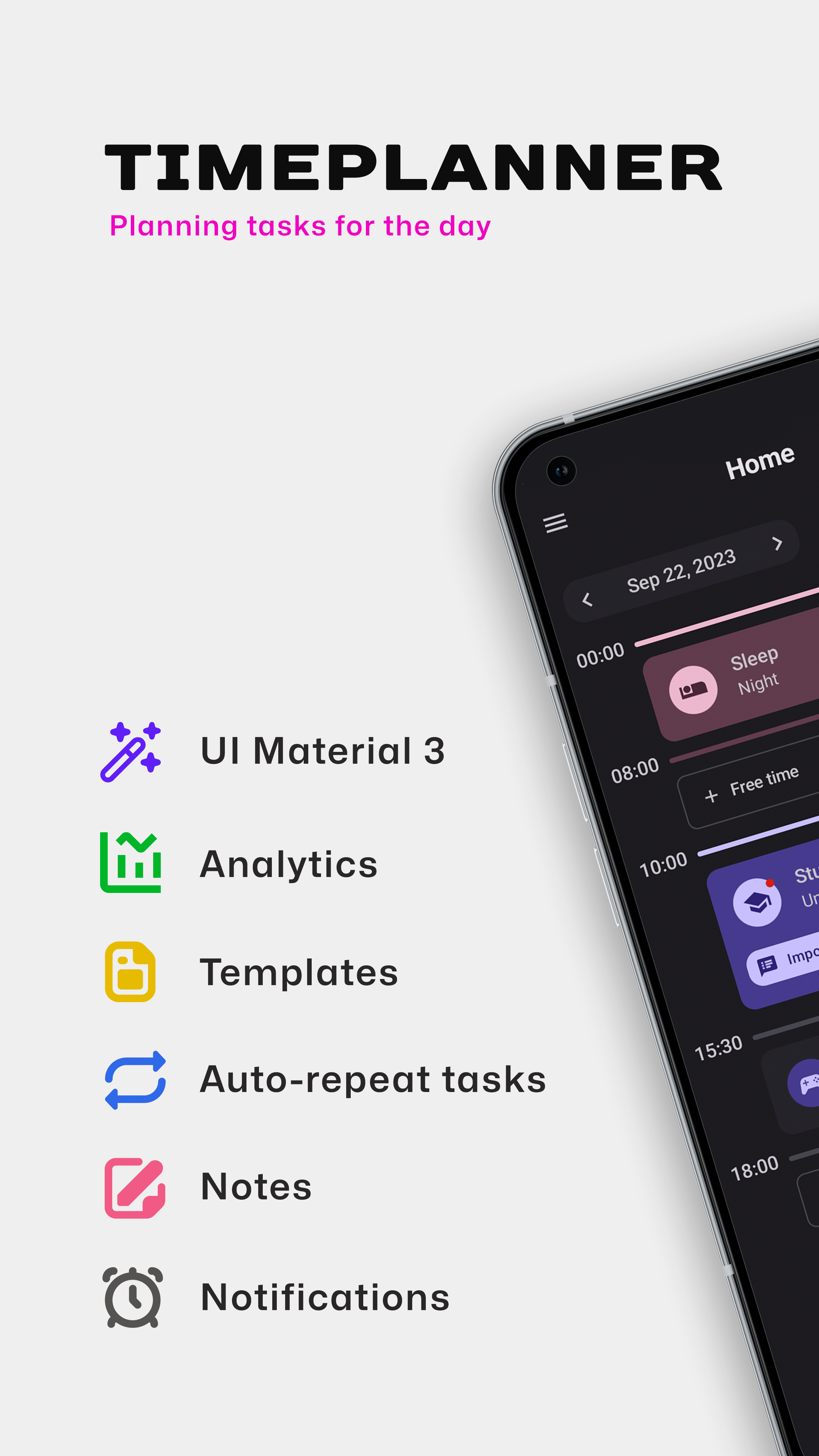 Screenshot of TimePlanner