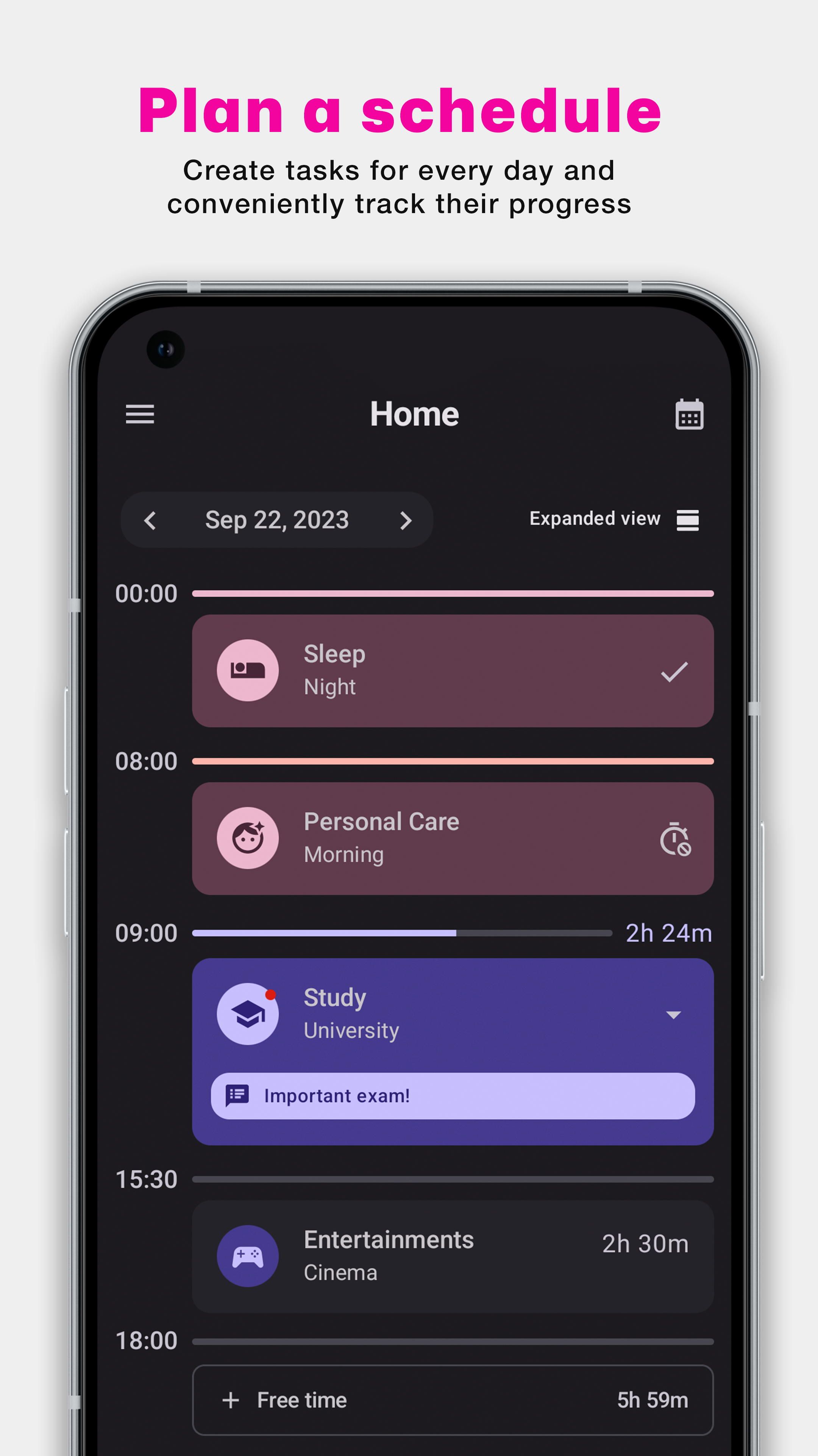 Screenshot of TimePlanner