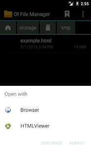 Screenshot of Open in browser