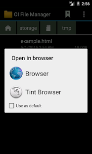 Screenshot of Open in browser