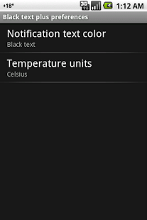 Screenshot of Weather Skin: Black Text Plus