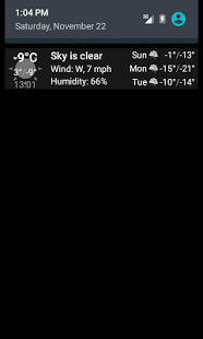 Screenshot of Weather notification