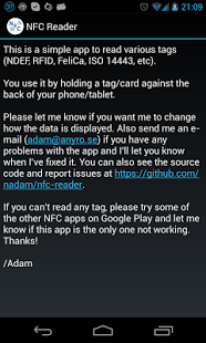 Screenshot of NFC Reader