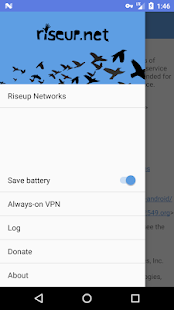 Screenshot of Riseup VPN