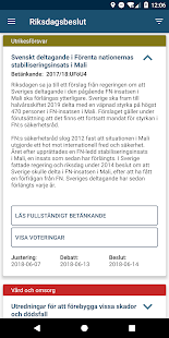 Screenshot of Riksdagskollen